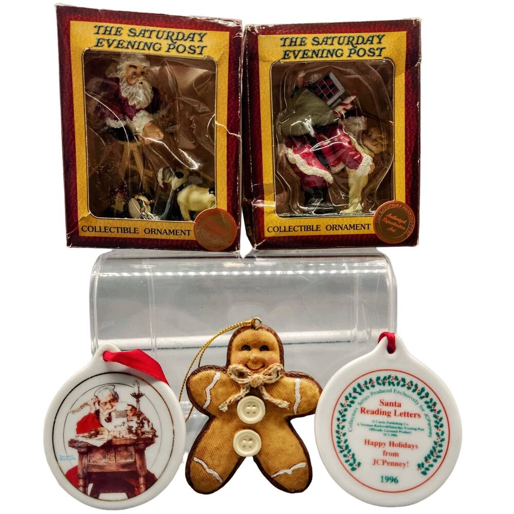 Trevco 4-Vtg Sat. Evening Post Xmas Norman Rockwell Ornaments/1-Ginger Bread Man